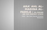 Ara’ ahl al Madina al-Fadila (Presentasi al-Farabi)