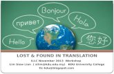 Lost & found in translation latest for workshop