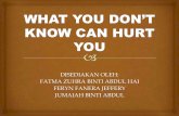 What you don’t know can hurt you (Pengurusan Bilik Darjah)