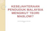 Kesejahteraan penduduk malaysia mengikut teori maslow