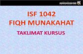 ISF 1042 Fiqh Munakahat (Kuliah I: Taklimat Kursus)