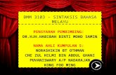 BMM 3103 – Sintaksis Bahasa Melayu