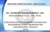 AET1101 Pertemuan X Evapotranspirasi (1)