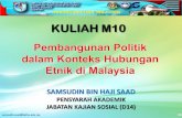 Kuliah Waj 3106 - m10 (Pembangunan Politik Dalam Konteks Hubungan Etnik Di Malaysia)