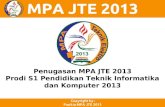 Penugasan MPA JTE Prodi S1 Pendidikan Teknik Informatika Dan Komputer 2013