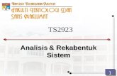 1 TS2923 Analisis& Rekabentuk Sistem Analisis & Rekabentuk Sistem.
