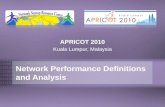 Nsrc@apricot 2010 Network Performance Definitions and Analysis APRICOT 2010 Kuala Lumpur, Malaysia.