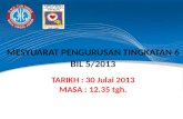 MESYUARAT PENGURUSAN TINGKATAN 6  BIL  5/2013