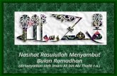 Nasihat Rasulullah Menyambut Bulan Ramadhan (diriwayatkan oleh Imam Ali bin Abi Thalib r.a.)