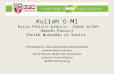 Kuliah  6 M1 Karya Penulis-penulis Zaman Acheh Hamzah Fansuri Sheikh  Nuruddin  al  Raniri