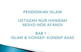 PENDIDIKAN ISLAM USTAZAH NUR HANISAH  MOHD NOR AFANDI BAB 1 : ISLAM & KONSEP-KONSEP ASAS