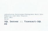 SQL  Server :: Transact– SQL  #2