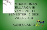 PEMBANGUNAN KELUARGA III (VKMC 2031) SEMESTER  1 SESI 2013/2014 KUMPULAN D