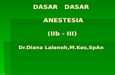 DASAR    DASAR   ANESTESIA  ( IIb  - III) Dr.Diana Lalenoh,M.Kes,SpAn