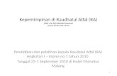 Kepemimpinan di Raudhatul Atfal  (RA) Oleh  : Dr.  Siti  Fatimah  Soenaryo Dosen  PGSD FKIP-UMM