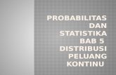Probabilitas dan Statistika BAB  5  Distribusi Peluang Kontinu