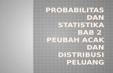 Probabilitas dan Statistika BAB  2  Peubah acak dan distribusi peluang