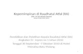 Kepemimpinan di Raudhatul Atfal  (RA) Oleh  : Dr.  Siti  Fatimah  Soenaryo Dosen  PGSD FKIP-UMM
