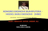 KONGRES EKONOMI BUMIPUTERA –  MODEL BARU EKONOMI   (MBE)