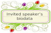 Invited Speaker’s Biodata m, ,