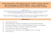 Percepatan Penggunaan HPK yang telah dicadangkan di Kalbar dan Kalteng : Perspektif Penetapan Status LP2B atau LCP2B