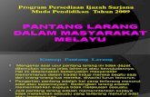 Pantang Larang Dalam Masyarakat Melayu