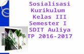 Sosialisasi Kurikulum kelas III semester 1 2016/2017