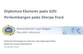 Diplomasi Ekonomi pada G20: Perkembangan pada Sherpa Track