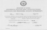 EPA Refrigerant Handling Certificate