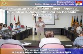 Perumusan SWOT dalam rangka Agenda Revitalisasi Universitas Darma Persada  2015 -2019