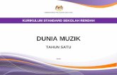 DUNIA MUZIK -  · PDF fileKURIKULUM DUNIA MUZIK TAHUN 1 ... Muzik yang beridentitikan masyarakat Melayu di Malaysia. Contoh: kompang, rebana ubi, wayang kulit, dan dikir barat. 15