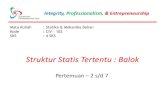 Pertemuan - UPJocw.upj.ac.id/files/Slide-CIV-102-Statika-MekBhn-CIV-102-P2-7.pdf · Integrity, Professionalism, & Entrepreneurship Struktur Statis Tertentu : Balok Pertemuan – 2