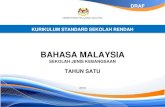 BAHASA MALAYSIA - · PDF filemenggunakan bahasa Melayu secara berkesan dan bertatasusila ... Pelaksanaan sistem bahasa dalam pengajaran dan ... Pola keselarasan huruf vokal ii. Ejaan