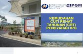 KEMUDAHAN CUTI REHAT TAHUNAN (CRT) … libat urus CRT.pdf · 2013-2025 Anjakan 4 Transformasi Keguruan Sebagai Profesion Pilihan. Pelan Pembangunan Pendidikan Malaysia (PPPM) 2013