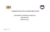 KEMENTERIAN PELAJARAN MALAYSIA · PDF fileBerkomunikasi secara matematik. 5. Mengaplikasi pengetahuan dan kemahiran matematik ... Menukar pecahan dan nombor perpuluhan kepada peratus