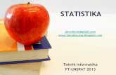 STATISTIKA -   · PDF fileTujuan •Mengenal data dan karakteristiknya •Mengetahui metode-metode statistika dan dasar peluang •Menerapkan metode dalam analisa data