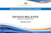 SEKOLAH KEBANGSAAN -   · PDF filekurikulum standard sekolah kebangsaan sekolah rendah kssr tahun satu bahasa malaysia draf kementerian pelajaran malaysia