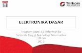 ELEKTRONIKA DASAR - emiiryanti.dosen.st3telkom.ac.idemiiryanti.dosen.st3telkom.ac.id/.../26/2016/...Elektronika-Dasar.pdf · ELEKTRONIKA DASAR Program Studi S1 Informatika ... •Alat