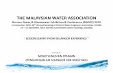 LESSON LEARNT FROM SELANGOR EXPERIENCE Hj Mohd Yunus - SYABAS.pdf · INTRODUCTION Syarikat Bekalan Air Selangor Sdn. Bhd. (SYABAS - wholly owned company by Pengurusan Air Selangor