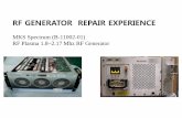 RF GENERATOR REPAIR EXPERIENCE - apmkr.comapmkr.com/equipment/RF repair proposal 2010_09_rev03.pdf · mak eni eni eni eni m o d e l oem-6 serise oem-12b serise oem-1250,2000 serise