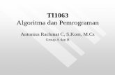 T1063 Algoritma dan Pemrograman - lecturer.ukdw.ac.idlecturer.ukdw.ac.id/anton/download/algoTI.pdf · • Mampu menjelaskan dan membuat program Array 1 dimensi • Mampu menjelaskan