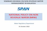 SEMINAR ASEANSAI ON NON REVENUE WATER MANAGEMENT IN · PDF fileseminar aseansai on non revenue water management in malaysia national policy on non ... perlis jkr perlis pahang paip