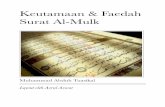 Keutamaan dan Faedah surat Al-Mulkebooks-islam.fuwafuwa.info/!iPad iBooks/Keutamaan dan Faedah surat... · Keutamaan Surat Al-Mulk MENCEGAH DARI SIKSA KUBUR Hadits Pertama َةَﺮْﻳَﺮُﻫ