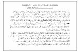 SURAH AL MUNAFIQUUN - © 2017 Tafsir Melayutafsirmelayu.com/pdf/JUZ28/6.AL-MUNAFIQUUN.pdfSurah ini ialah yang ke 63 al Quraan, mengandungi 11 ayat dan surah ini diturunkan di Madinah.