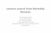 Lessons laernt from Mortality Reviews - moh.gov.myhsibu.moh.gov.my/.../04/Lessons-learnt-from-Mortality-Reviews...SC.pdf · Lessons Learnt from Mortality Reviews Dr Wong See Chang