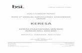 KERESA PLANTATIONS SDN BHD KERESA MILL … Public Summary...PUBLIC SUMMARY REPORT RSPO 3rd ANNUAL SURVEILLANCE ASSESSMENT (ASA3) KERESA KERESA PLANTATIONS SDN BHD KERESA MILL SDN BHD
