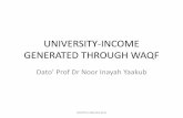 UNIVERSITY-INCOME GENERATED THROUGH WAQFconference.kuis.edu.my/ifid/docs/IFID2016-Speaker5.pdf · UNIVERSITY-INCOME GENERATED THROUGH WAQF Dato’ Prof Dr Noor Inayah Yaakub NOVOTEL
