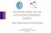 MALAYSIAN PUBLIC SECTOR ACCOUNTING … · •Tidak praktikal (Impracticable) ... MPS AS 1 -Presentation of ... Contoh “ACCOUNTING TREATMENT” DALAM MPSAS 23