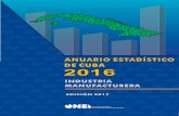 ANUARIO ESTADÍSTICO DE CUBA 2016 - Oficina Nacional de ... Industria Manufacturera.pdf · 11.1 Índice del volumen físico de la industria por el origen de los productos Industrial