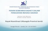 KEMENTERIAN RISET, TEKNOLOGI DAN PENDIDIKAN … · Pelabuhan Perikanan Terpadu Kuala Tungkal & Muara Sabak Luas perairan : 44.496 km2, ... komersial produk hasil R&D 7. Penjaminan